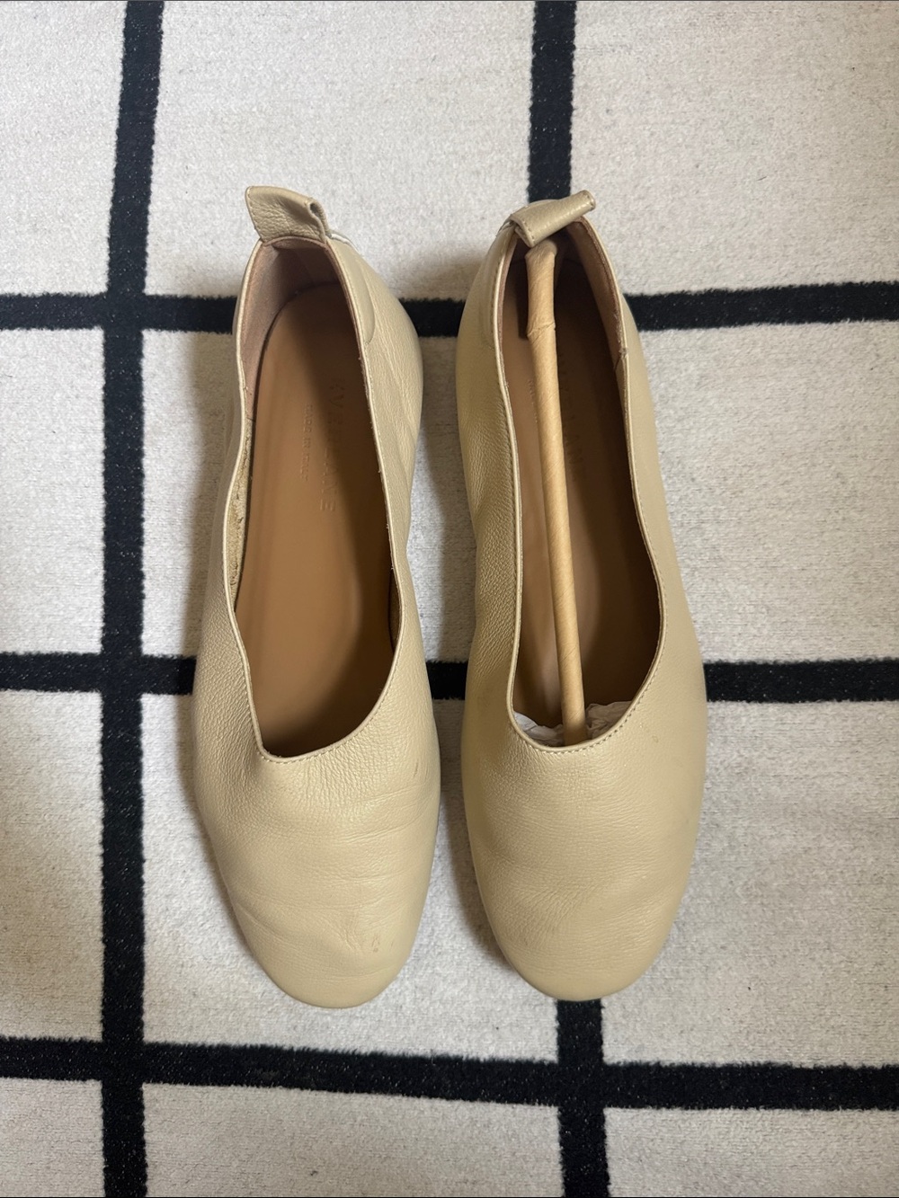 Everlane Beige Leather Ballet Flats